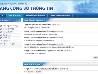 Băn khoăn hệ thống công bố thông tin mới